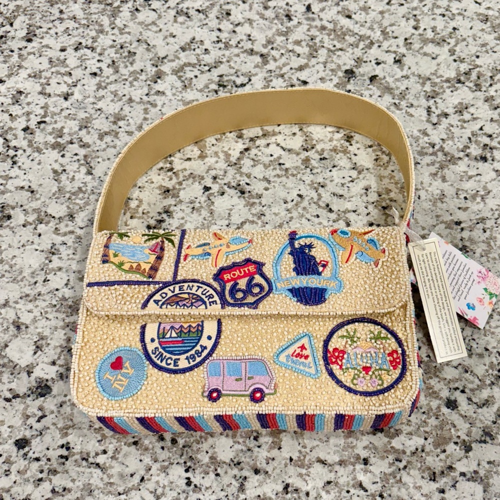 NWT viral Beaded road trip travel bag